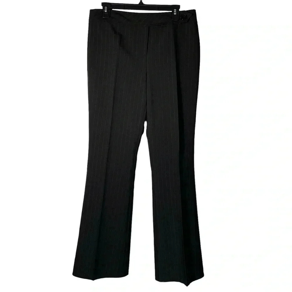 Dorothy Perkins Stripes Workwear Hugh Rise Black‎ Plaid Pants Women Size 10
